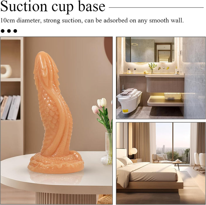 Dildo Dragon su stipriu siurbtuku ir unikaliu drakono odos dizainu