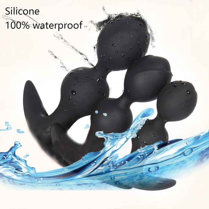 Silicone Anal Plug with 2 Moving Balls for Prostate Massage