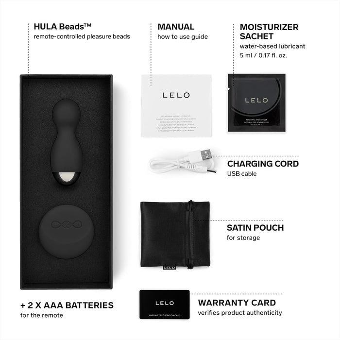 HULA Beads Black – besisukantys vibruojantys vaginaliniai kamuoliukai moterims