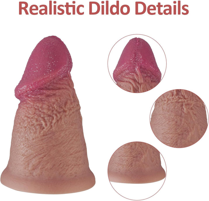Realistiškas silikoninis XL dildo su stipria prisitvirtinimo siurbtuku, 11.8 cm skersmens