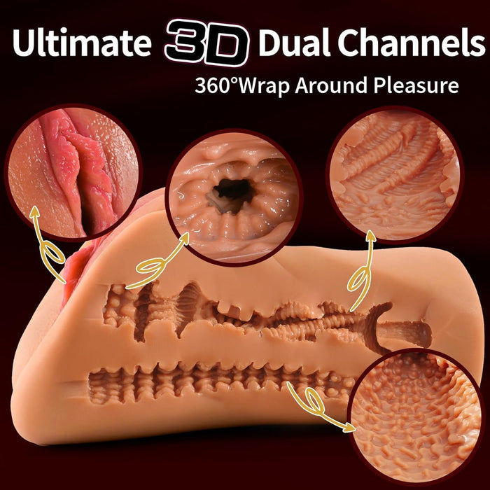 Realistic pocket masturbator for men with heating function and case