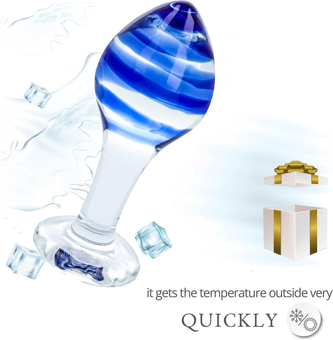 Elegant 11 cm glass anal plug with 4.3 cm diameter for women