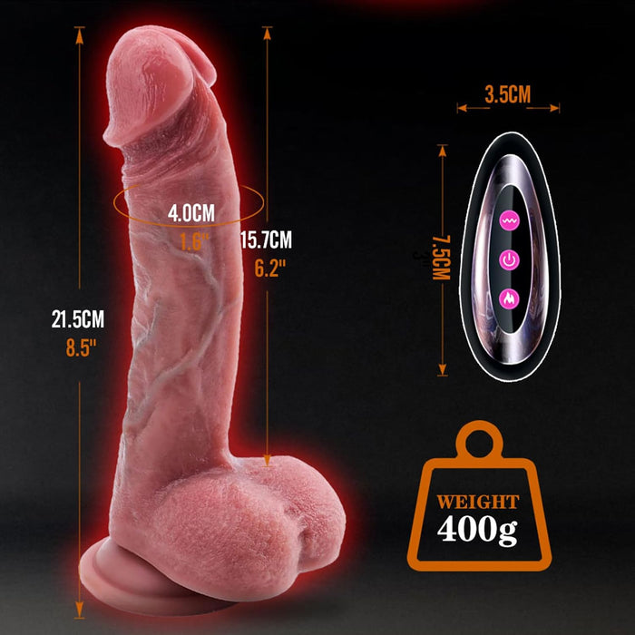 Vibrator with suction cup and 360° rotating tip for women – 9 modes, heating 42°C