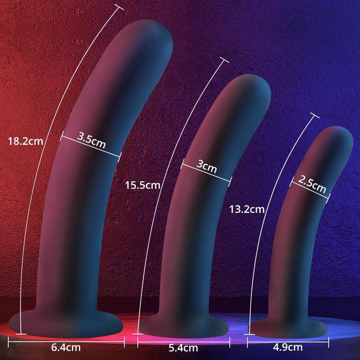 Silicone Anal Butt Plug Set – 3 Sizes Anal Toys With Strong Suction Cup