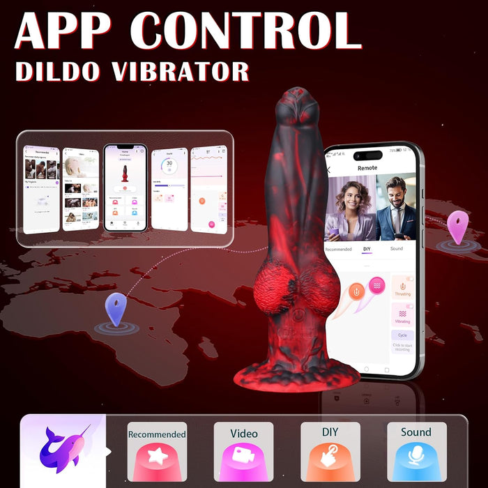 Erotinis Dildo su 7 Vibracijos ir Smūgių Režimais bei Stipria Prisiurbimo Panele