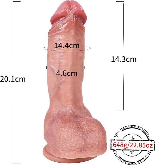 7.9 inch realistic silicone dildo with strong attachment base for women