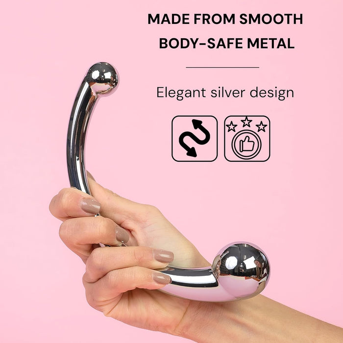 Stainless steel double dildo – 20 cm long, 2.4–3.9 cm in diameter