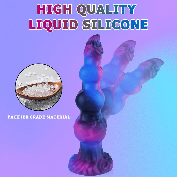 19.5 cm Mažas Monster Silikoninis Dildo su Stipria Prisiurbimo Pagrindu ir Unikaliu Dizainu