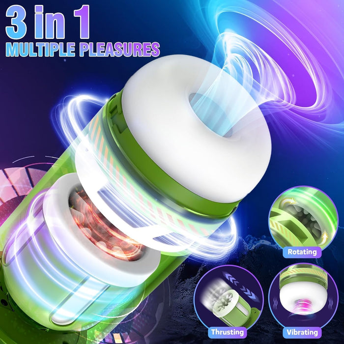 Electric masturbator with 8 rotation and vibration modes for men