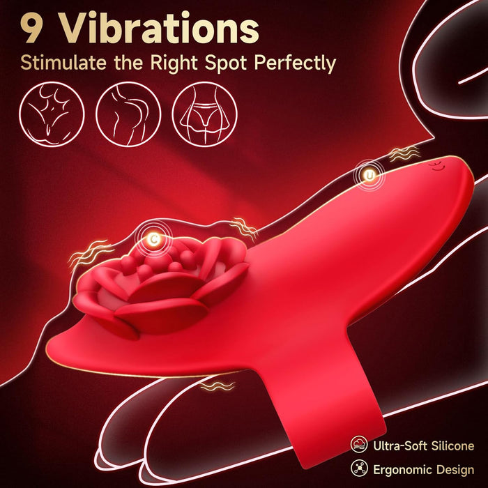 Elegant finger vibrator massager with 9 modes and remote control