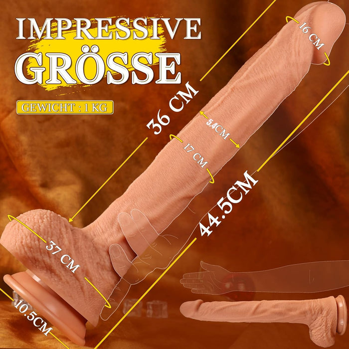 44.5 cm XXL Silicone Dildo – Long and Soft With Realistic Details