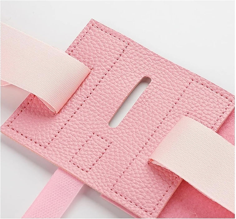Female life-size vibrator holder with adjustable strap and spreader bar