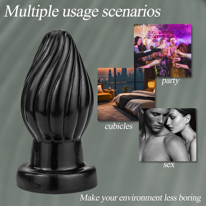 Ergonomic 7.0 Butt Plug with Spiral and Strong Suction Base