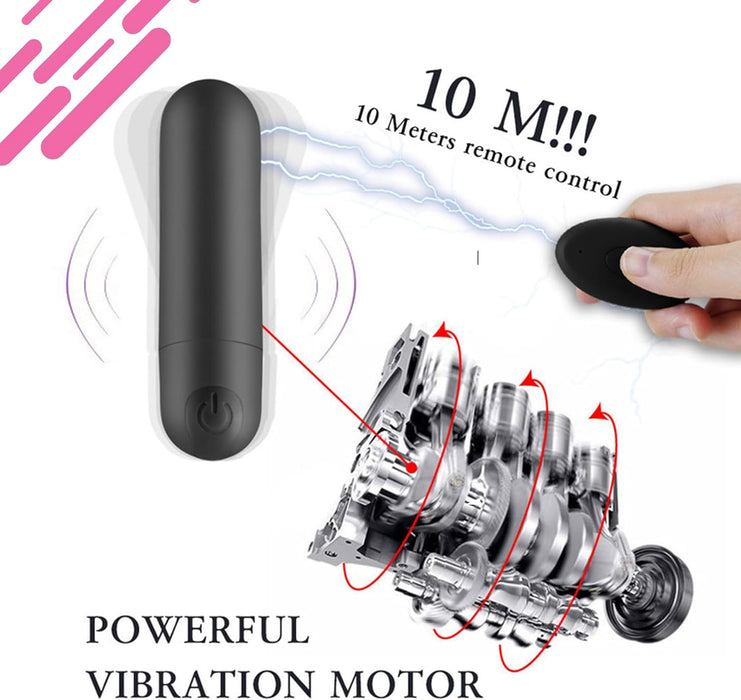 Mini Vibruojantis Kiaušinėlis su Nuotoliniu Valdymu ir 10 Vibracijos Režimų Moters Malonumui