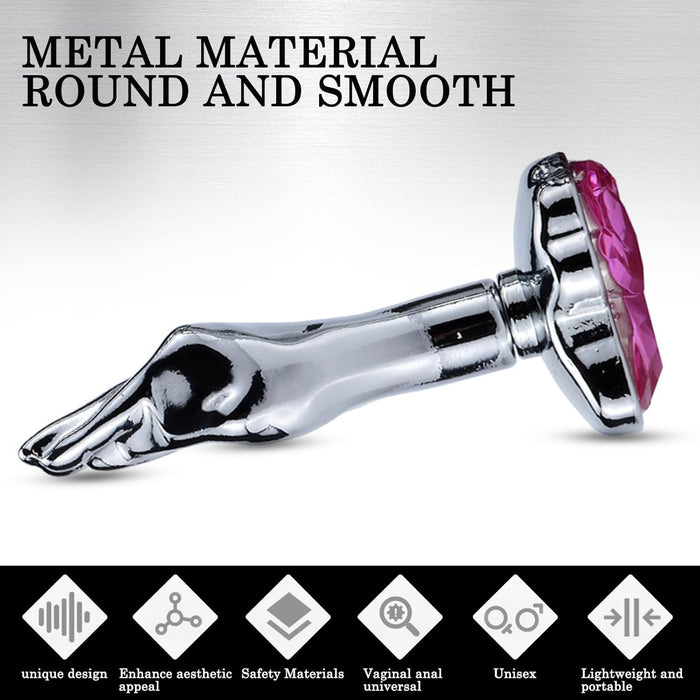 Elegantiškas plieninis analinis kaištis su deimanto baze, mažas rožinis