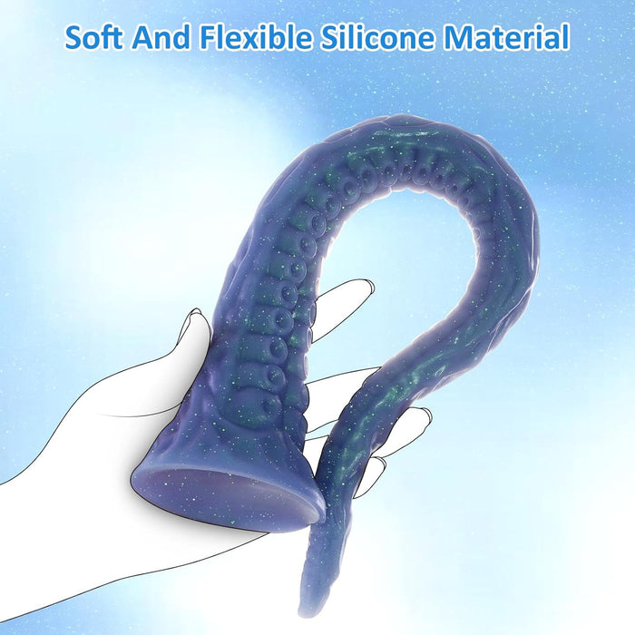 28 cm ilgio tentakelių dildo su stipria prisitvirtinimo siurbtuku silikoninis žaislas