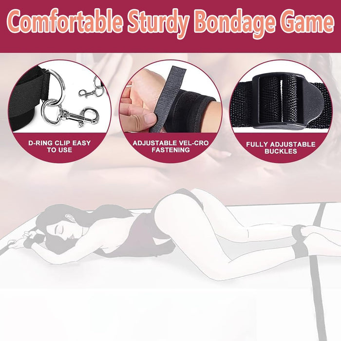 SM Bondage set with cuffs and adjustable straps - comfort and safety in games