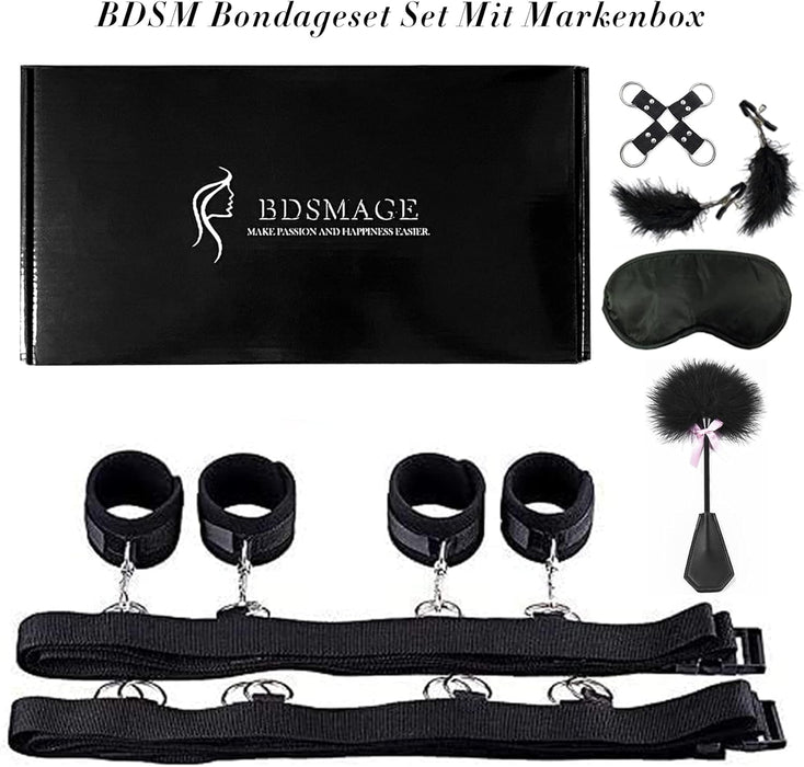 Luxury 7-piece SM set with feather whips and eye mask
