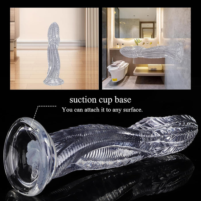 Realistic dildo XXL 25 cm with strong suction cup and tail