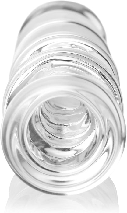 Drops Anal Glass Dildo with Wavy Handle and Cone Shape