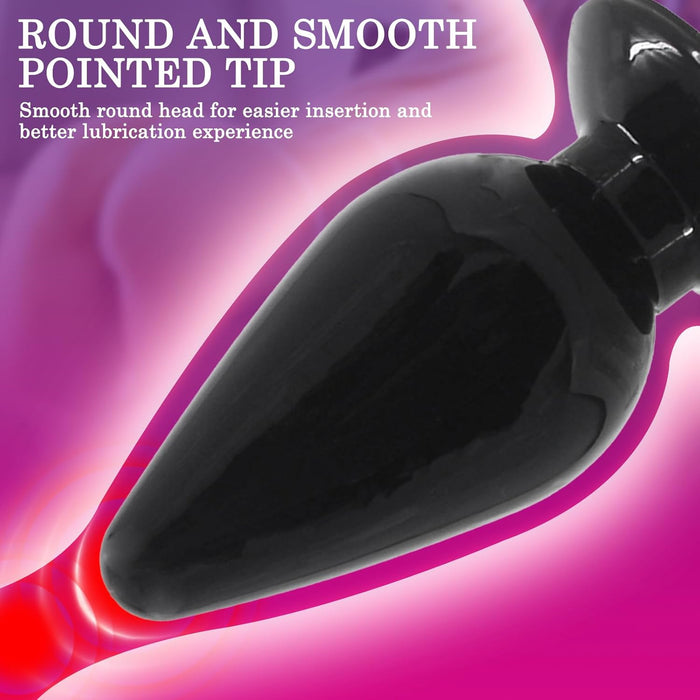 Large anal plug with strong suction function, black, size S