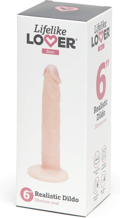 Realistic thin dildo with a firmly attached suction cup - 15 cm long