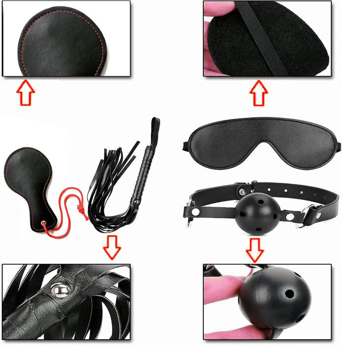 Išskirtinis BDSM rinkinys su vibratoriumi ir priedais poroms