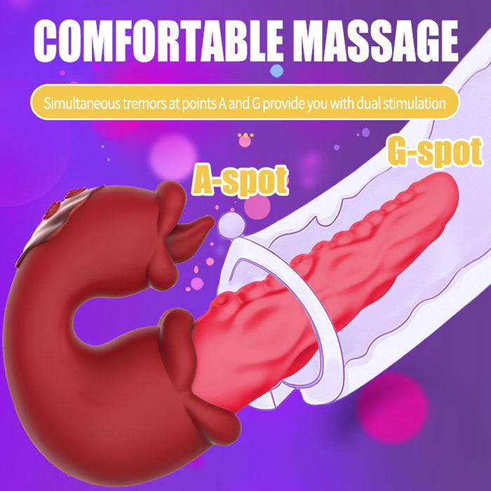 Vibrator set with tongue stimulation and G-spot massage