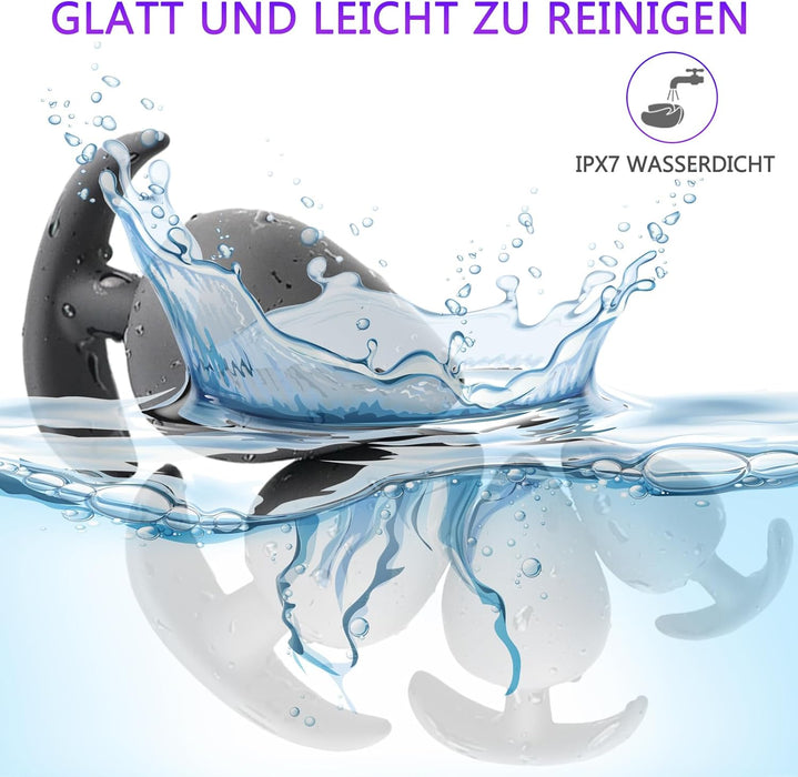 4-piece silicone anal plug set with accessories for pleasure