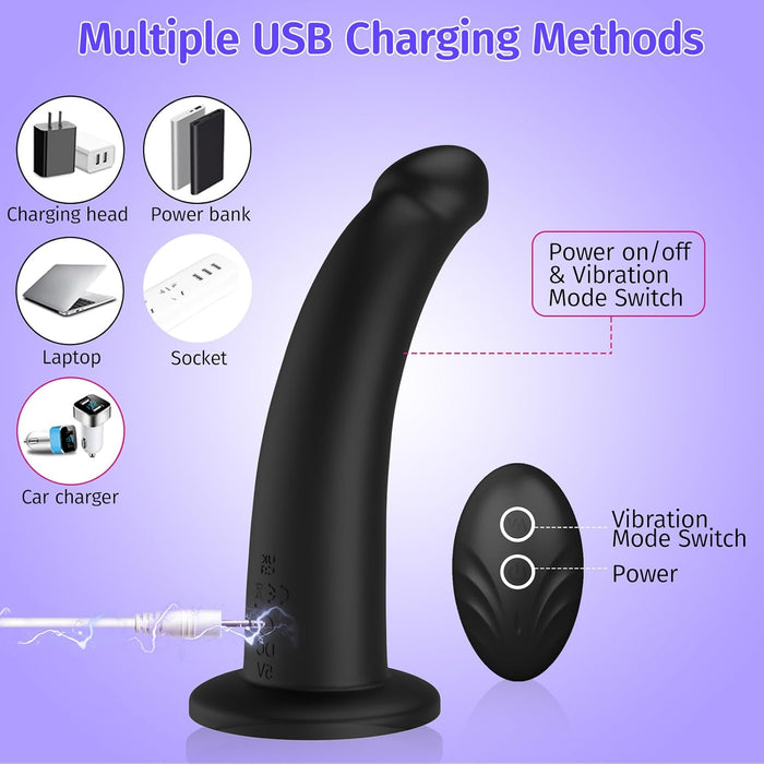 Vibruojantis Strap-On dildo su stipria prisitvirtinimo siurbtuke ir nuotoliniu pulteliu