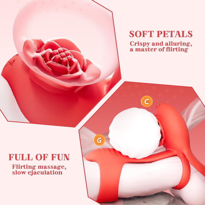 2-IN-1 Vibracijos Penio Žiedas poroms su 10 režimų ir klitorio stimuliacija