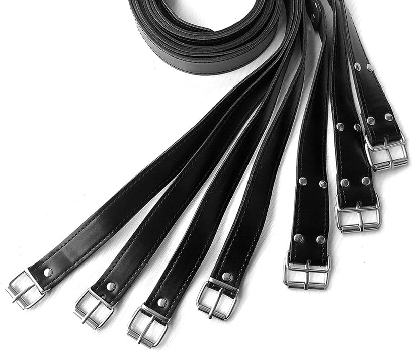 7-piece SM sex package with adjustable leather cuffs and handcuffs