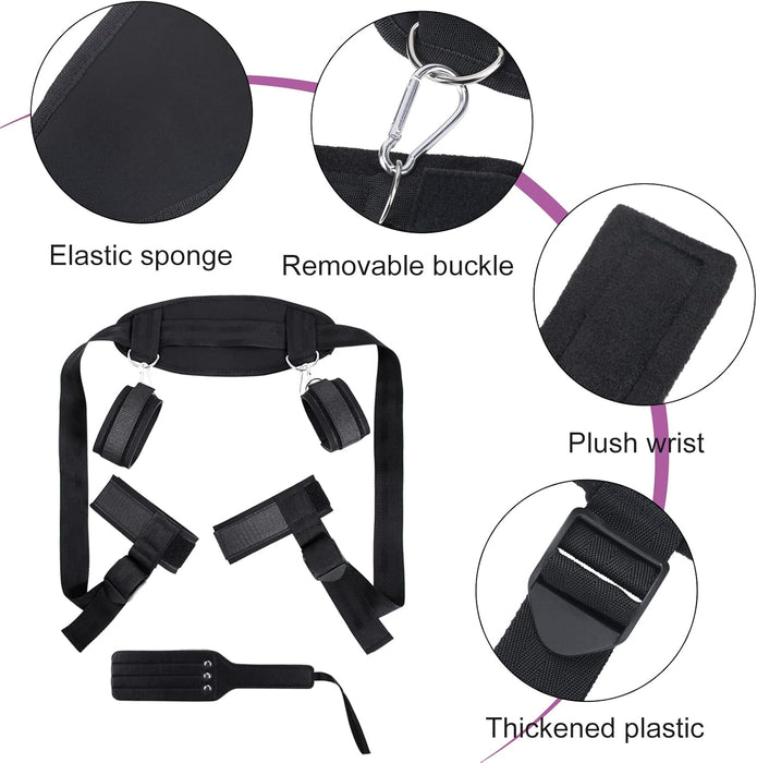 Užburiantis BDSM Komplektas Su Rankogaliais Ir Plaktuku Poraims Ir Pradedantiesiems