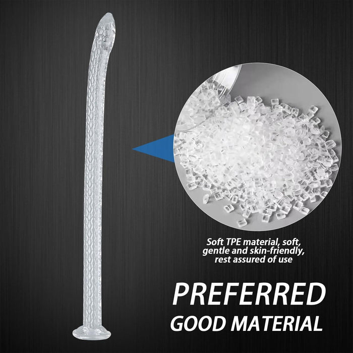 45 cm long realistic dildo with a strong suction cup and a unique leather pattern texture