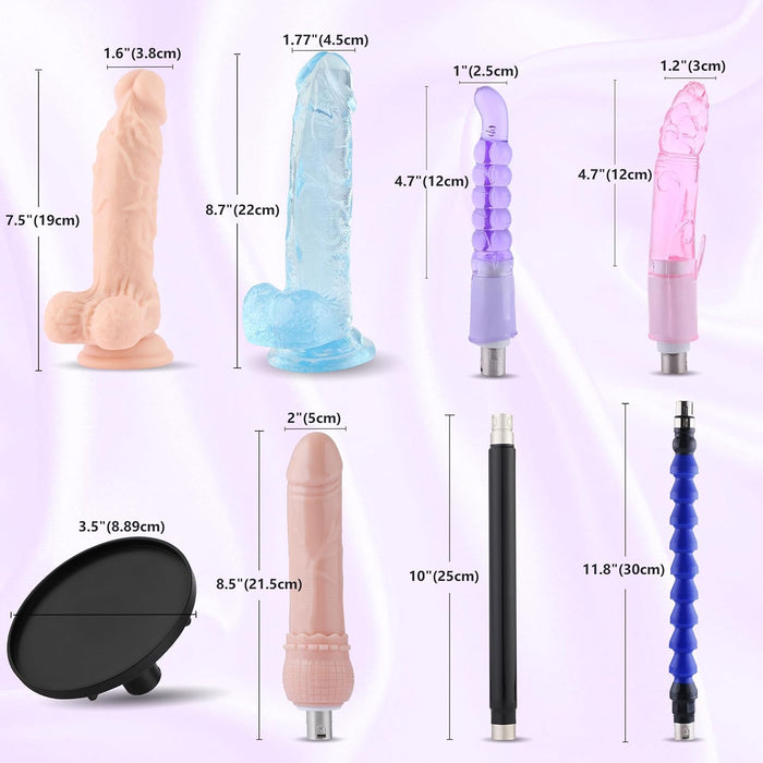 APP-controlled silent male sex machine with 9 attachments