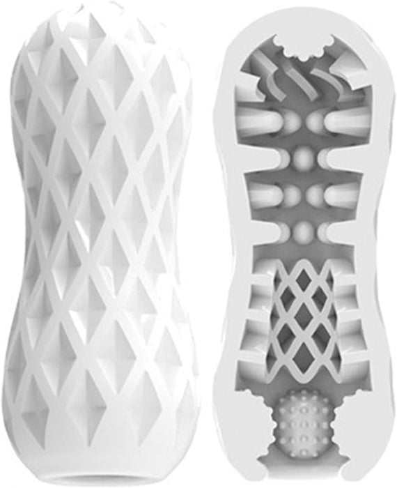 Masturbator for men – white, with 3D modeled love tunnel