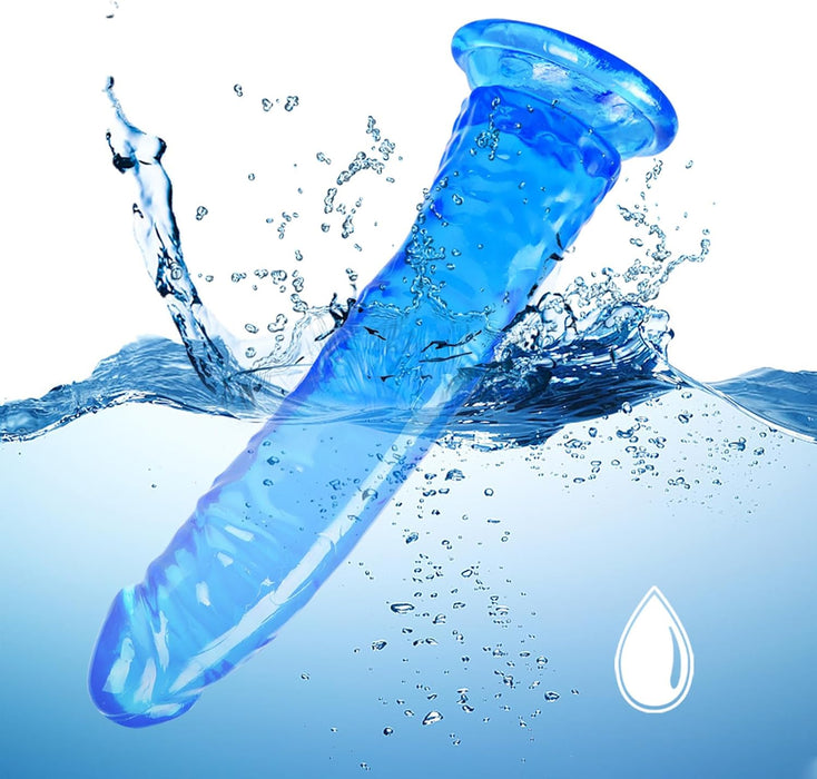 Blue realistic dildo set: small, large and extra large with strong suction base