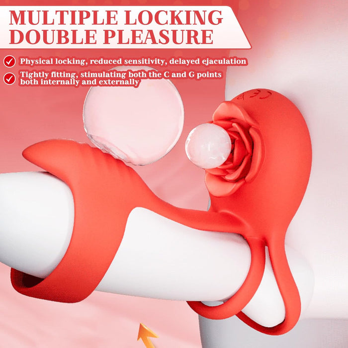 2-IN-1 Vibracijos Penio Žiedas poroms su 10 režimų ir klitorio stimuliacija