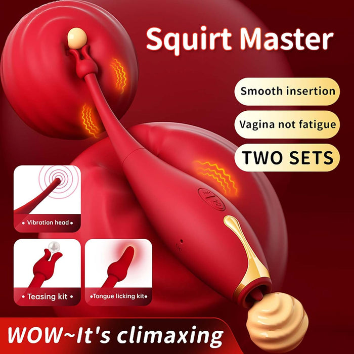 High-frequency clitoral vibrator with interchangeable silicone heads and 10 vibration modes