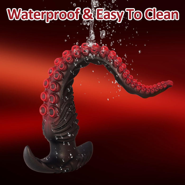 35 cm long monstrous design silicone anal toy with T-shaped base