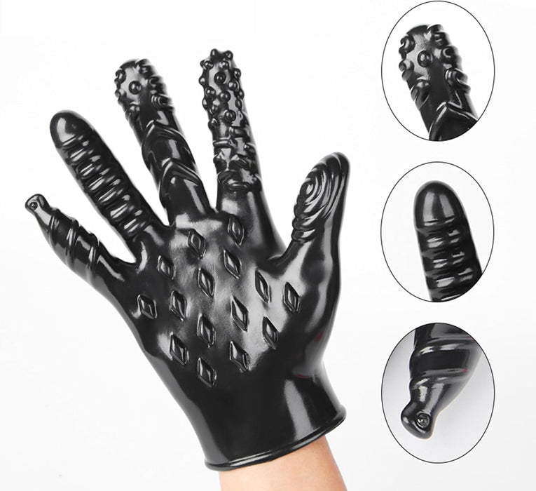 Massage glove with stimulation - sensual pleasure for couples and solo