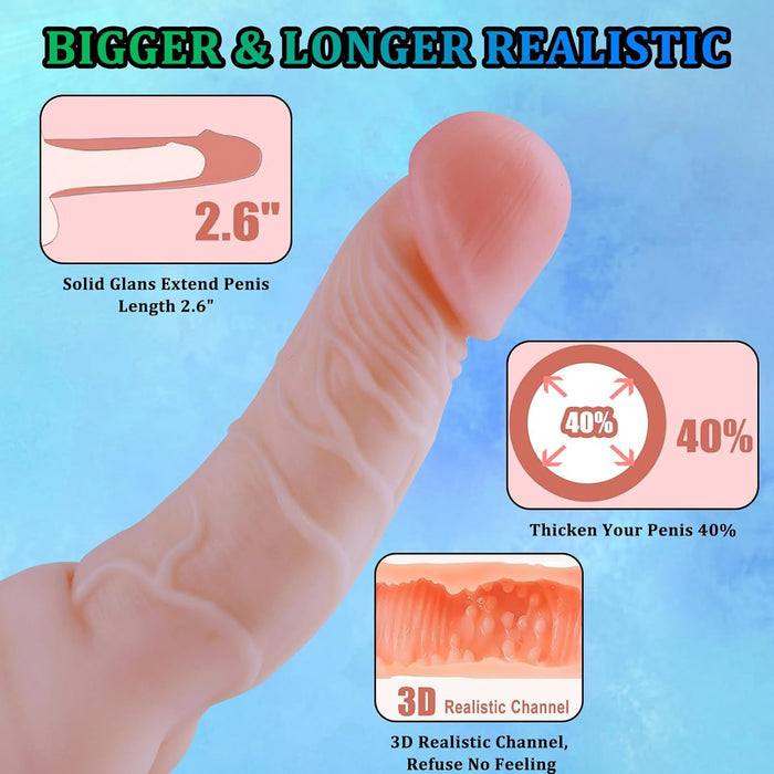 21 cm Realistic Penis Sleeve With Soft Structure And Complex Interior