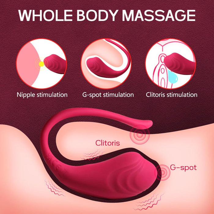 Ergonomic G-spot vibrator with 9 vibration modes and app