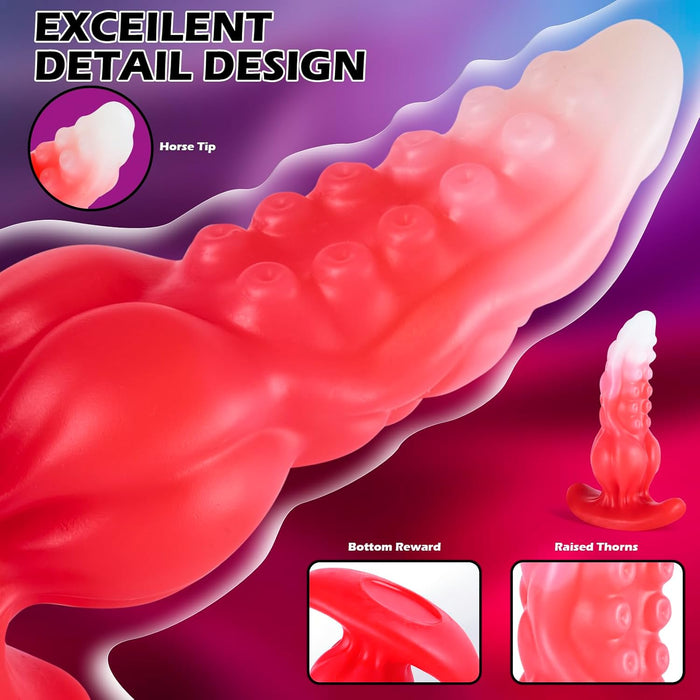 Drakonų Formos Silikoninis Dildo su Saugia Prisitaikymo Siurbtuku