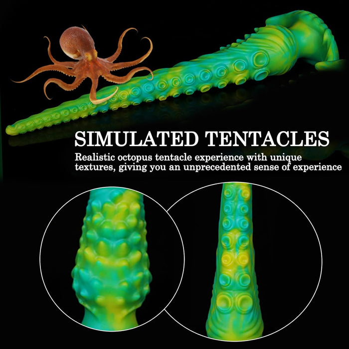 35 cm Realistiškas Ilgas Kalmaro Formos Dildo – Minkštas, Saugus Medžiaga