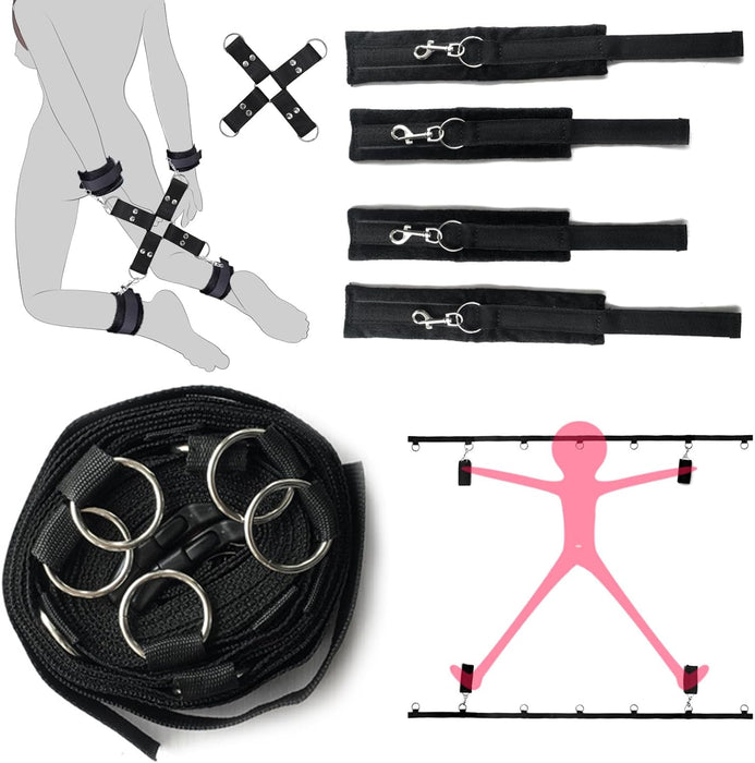 7-piece BDSM set for bed bolts, handcuffs, mask and other fun