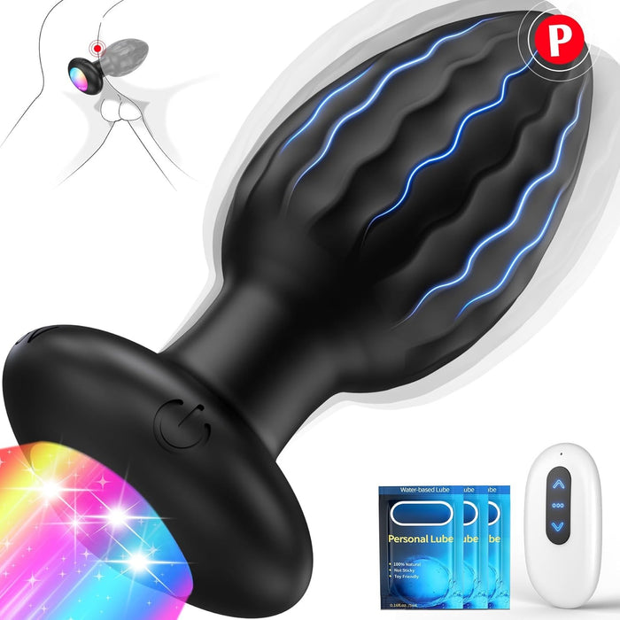 Anal vibrator for men with LED and 10 vibration modes - safe and comfortable anal plug