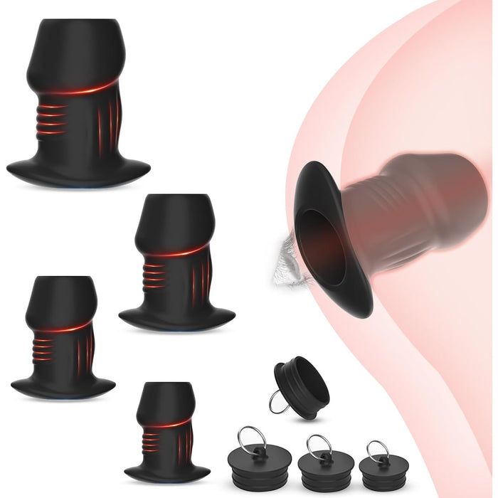 4-piece hollow anal plug set for beginners and experienced users