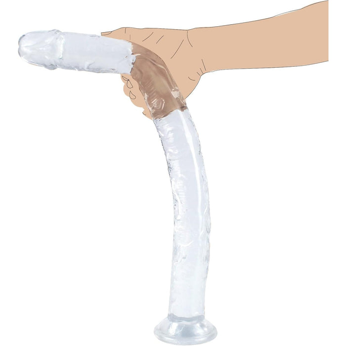 45 cm Long Clear Silicone Dildo with Strong Suction Wide Sole