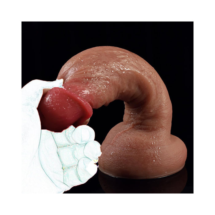 XXL Realistiškas skysčiu užpildytas silikoninis dildo su stipria prisisiurbimo baze